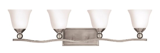 Foto para 100w Bath Bolla MED Etched Opal Brushed Nickel Bath Four Light