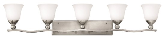 Foto para 100w Bath Bolla MED Etched Opal Brushed Nickel Bath Five Light