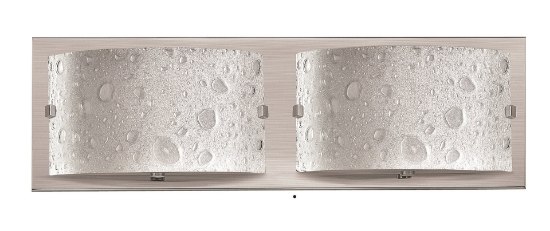 Foto para 60w Bath Daphne G-9 Etched Bubble Art Brushed Nickel Bath Two Light