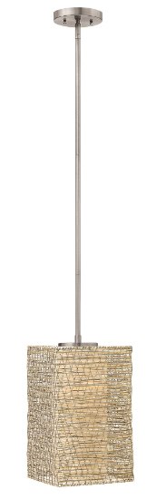 Foto para 100w Mini-Pendant Maya MED White Etched Brushed Nickel*