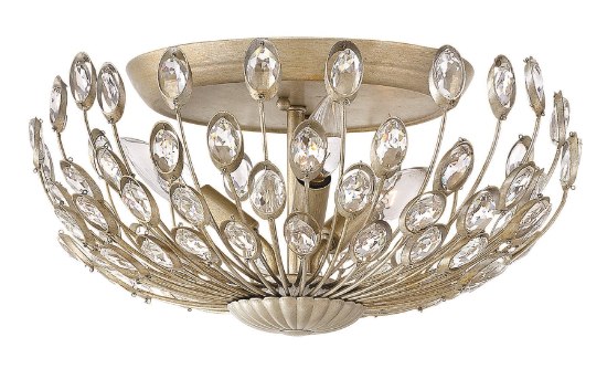 Foto para 60w Foyer Tulah CAND Silver Leaf* Flush Mount