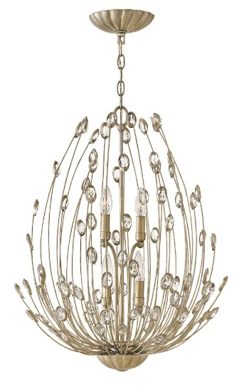 Foto para 60w Chandelier Tulah CAND Silver Leaf* Two Tier