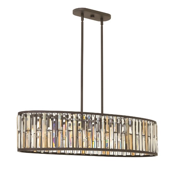 Foto para 100w Foyer Gemma MED Vintage Bronze Stem Hung Linear