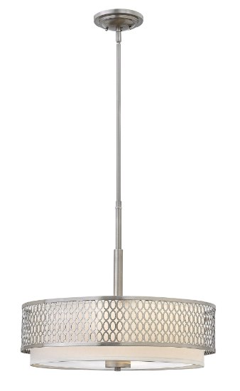 Foto para 100w Chandelier Jules MED Etched Lens Brushed Nickel* Inverted Pendant