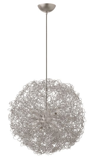 Foto para 60w Chandelier Ion CAND Anodized Silver Large Pendant Foyer