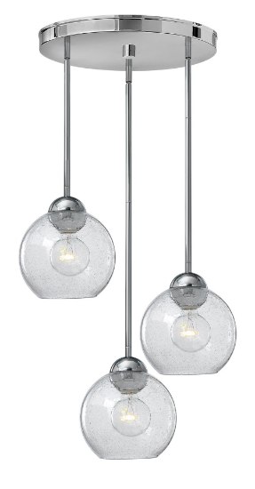 Foto para 100w Pendant Vivo MED Clear Seedy Polished Chrome* Pendant Pairings