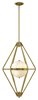 Foto para 100w Foyer Spectra MED White Etched Sphere Retro Brass Stem Hung Foyer