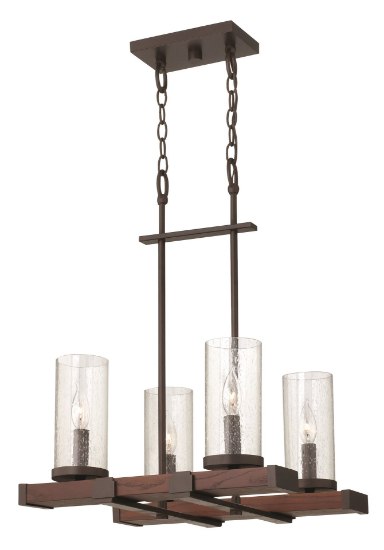 Foto para 60w Chandelier Jasper CAND Clear Seedy Rustic Iron* Single Tier