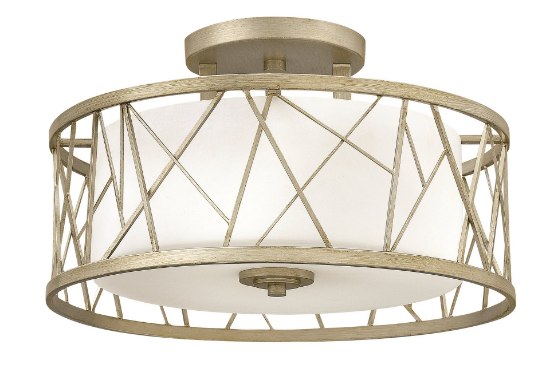 Foto para 75w Foyer Nest MED Silver Leaf* Semi-flush Mount