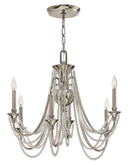 Foto para 60w Chandelier Cortina CAND Polished Nickel* Single Tier