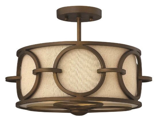 Foto para 100w Foyer Pandora MED Brushed Cinnamon Semi-flush Mount