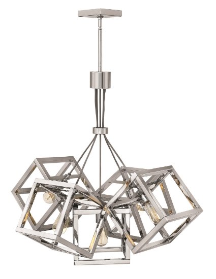 Foto para 100w Chandelier Ensemble MED Polished Nickel* Stem Hung Single Tier