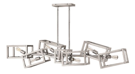 Foto para 100w Chandelier Ensemble MED Polished Nickel* Stem Hung Linear