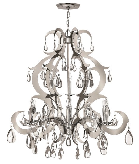 Foto para 60w Chandelier Xanadu CAND Polished Stainless Steel* Two Tier Foyer