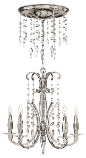 Foto para 60w Chandelier Alexandra CAND Polished Nickel* Single Tier