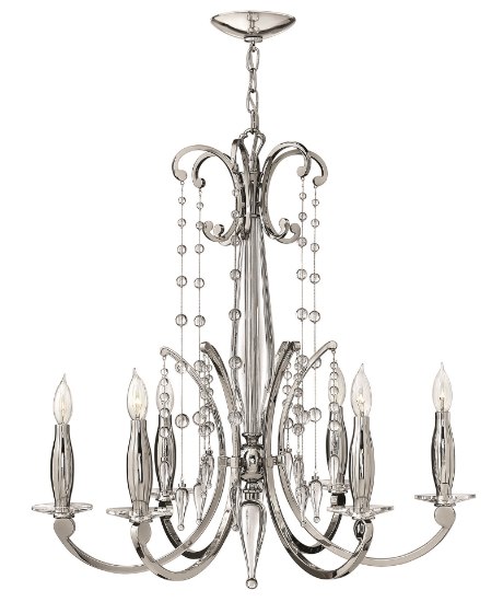 Foto para 60w Chandelier Alexandra CAND Polished Nickel* Single Tier Foyer