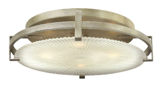 Foto para 60w Sconce Helios CAND Etched Piastra Silver Leaf* Flush Mount