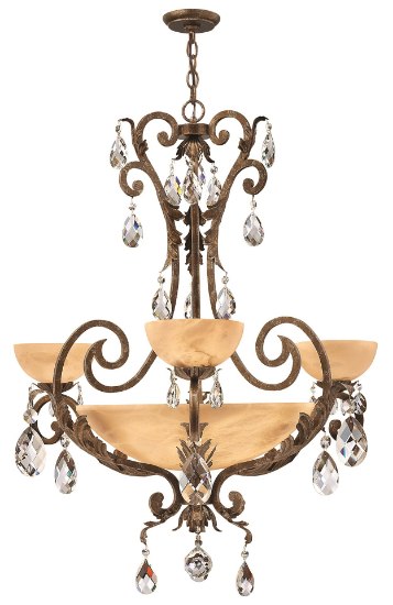 Foto para 135w Chandelier Barcelona CAND MED Tinted Natural Alabaster French Marble Single Tier Foyer