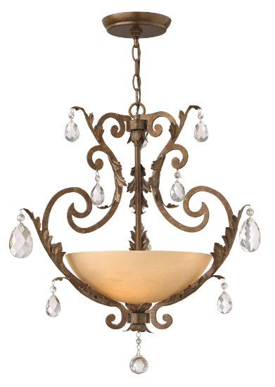 Foto para 60w Chandelier Barcelona CAND Tinted Natural Alabaster French Marble Three Light