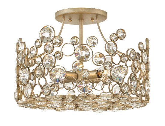 Foto para 60w Chandelier Anya CAND Silver Leaf* Semi Flush Mount