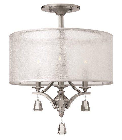 Foto para 60w Foyer Mime CAND Brushed Nickel* Semi-flush Mount