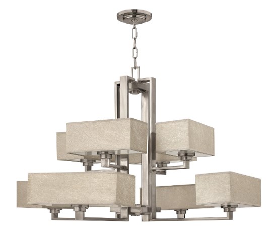 Foto para 75w Chandelier Quattro MED Brushed Nickel* Two Tier Foyer