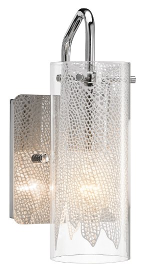 Foto para 60w Rysalis Clear W/ White Metal Filigree Chrome E26 (Medium) sconce