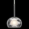 Foto para 40w Niu Clear Optic Outside Glass With Satin-Etched Inner Globe With Clear Glass Reveal Chrome G9 mini pendant