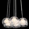 Foto para 40w Niu Clear Optic Outside Glass With Satin-Etched Inner Globe With Clear Glass Reveal Chrome G9 7 light cluster pendant