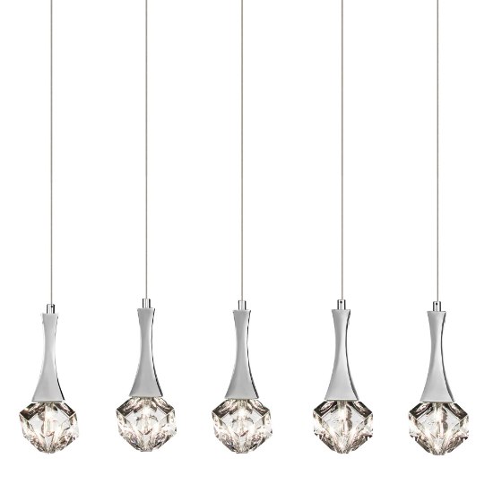 Foto para 20w Rockne Clear K9 Crystal Chrome G4 5 light linear pendant