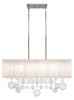 Foto para 40w Imbuia White String W/ Clear Blown Circle Glass Chrome G9 32" Rectangle Pendant