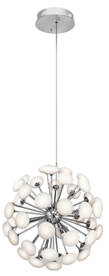 Foto para 2641lm Kotton Frosted Glass White Chrome Integrated LED Warm white LED 49-light Chandelier/Foyer