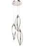 Foto para 1235lm Meridian Etched Acrylic Chrome Integrated LED 3 Head Pendant Cluster