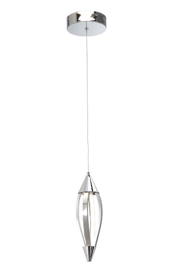 Foto para 223lm Meridian Etched Acrylic Chrome Integrated LED Mini Pendant