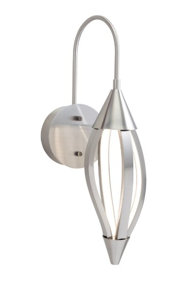 Foto para 264lm Meridian Etched Acrylic Brushed Nickel Integrated LED Sconce