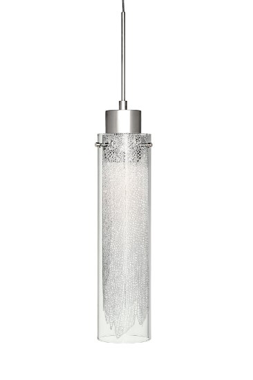 Foto para 298lm Krysalis Clear W/ White Metal Filigree Chrome Integrated LED mini pendant