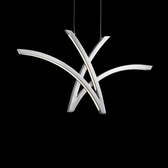 Foto para 1189lm Zara Etched Acrylic Chrome Integrated LED Pendant