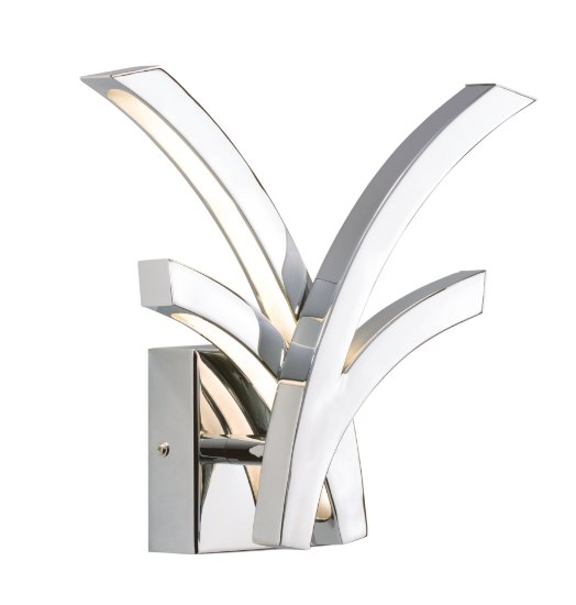 Foto para 345lm Zara Etched Acrylic Chrome Integrated LED Sconce