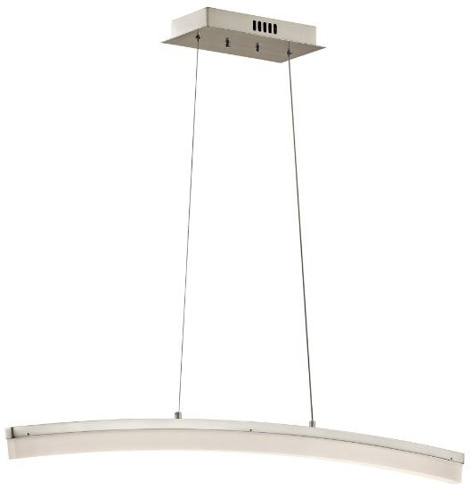 Foto para 948lm Valencia Matte White Acrylic Brushed Nickel Integrated LED Linear LED Pendant