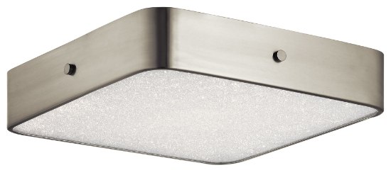 Foto para 1984lm Crystal Moon Clear Cubic Zirconia Chip Brushed Nickel Integrated LED 15" Square Flush Mount