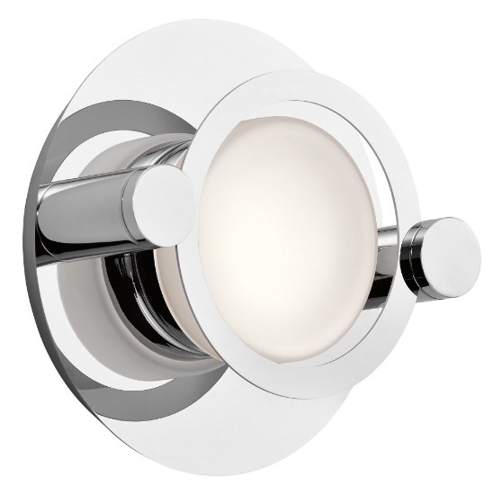 Foto para White Opal Chrome Integrated LED Sconce