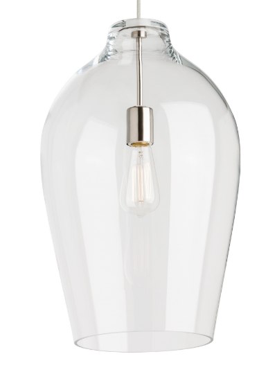 Foto para 60w Prescott Satin Nickel Incandescent Smoke Squirrel Cage Pendant