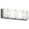 Foto para 20w 545lm Velitri Clear Etched Mitered Glass Chrome Integrated LED Vanity