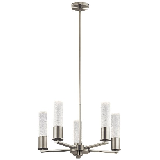 Foto para 35w 1858lm Glacial Glow Ice Glass Brushed Nickel Integrated LED 4 Light Pendant