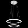 Foto para 80w 2892lm Dosh Etched Acrylic Chrome Integrated LED 2 Ring LED Pendant