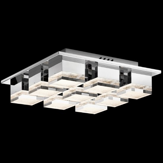 Foto para 38w 1306lm Gorve Clear Cubic Zirconia Chip Chrome Integrated LED Flush Mount 9 Lt