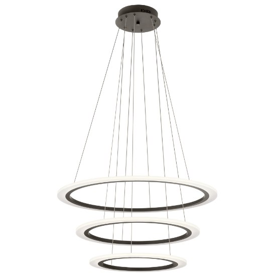 Foto para 75w 5555lm Hyvo Matte White Acrylic Bronze Integrated LED 3 Ring LED Pendant