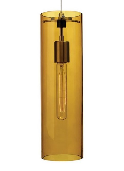 Foto para 30w 5" Beacon T9 Incandescent Amber Satin Nickel Pendant