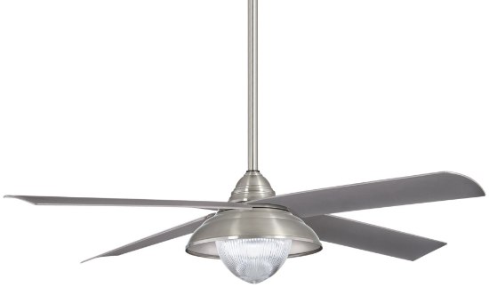 Foto para 15w WW 56" Ceiling Fan Brushed Nickel Wet Clear Fresnel Glass