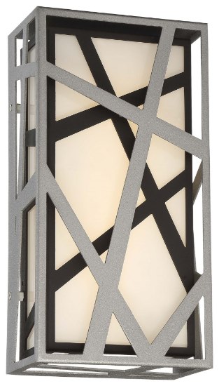 Foto para 16w WW Led Wall Sconce Sand Silver+sand Black Etched White Glass